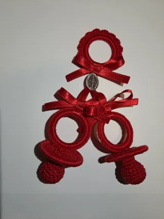 Chupetes crochet para carrito de bebe y cuna.