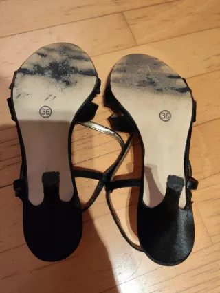 Sandalias tacón Martinez negras mujer