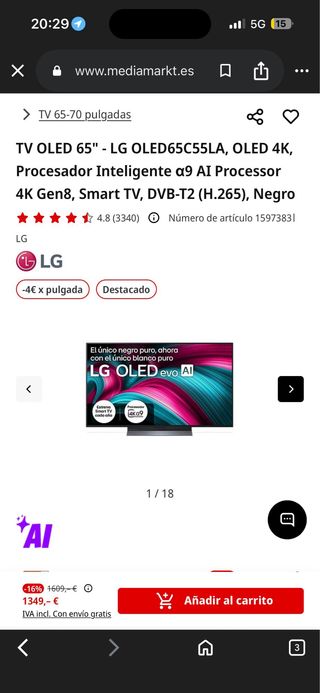 TV LG OLED 65