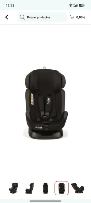 Silla coche evolutiva sin Isofix nurse