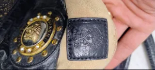 Borsa vintage Gianni Versace pelle nera e oro