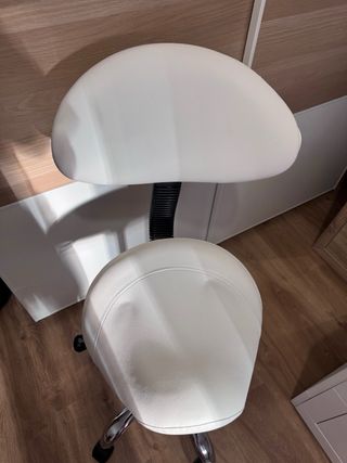 Taburete giratorio con ruedas blanco