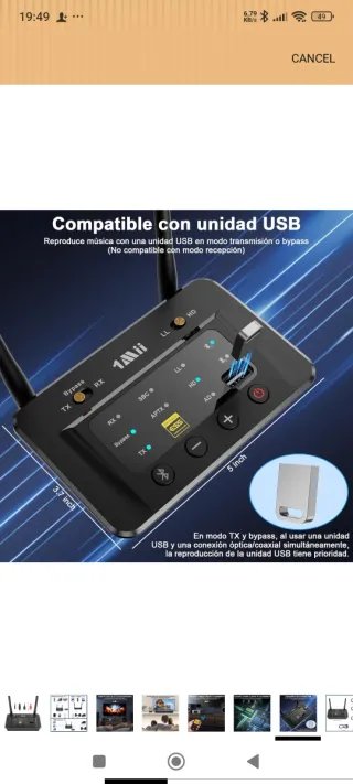 1Mii B03S Bluetooth 5.3 Transmisor Receptor