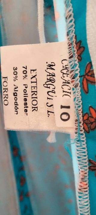 Traje Flamenca Niña Azul/Naranja