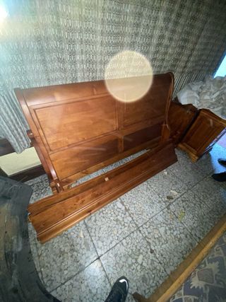 Cama Luis Felipe 1.20m Cerezo macizo