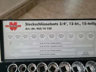 Juego llaves vaso Wurth 3/4 15 piezas