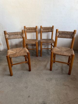 Set de 12 Sillas de Madera y Yute