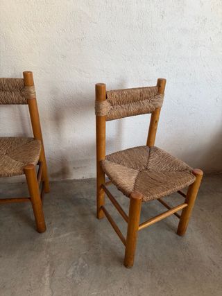 Set de 12 Sillas de Madera y Yute