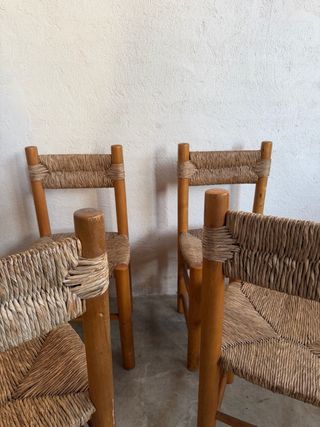 Set de 12 Sillas de Madera y Yute