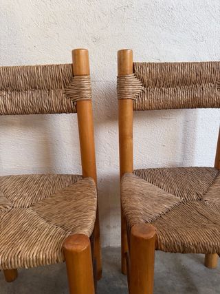 Set de 12 Sillas de Madera y Yute