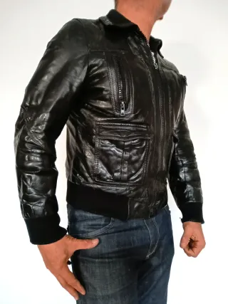 Cazadora cuero auténtico Redskins talla S