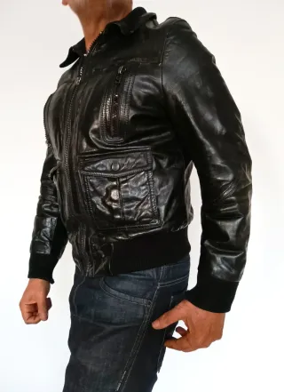 Cazadora cuero auténtico Redskins talla S