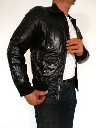 Cazadora cuero auténtico Redskins talla S