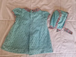 Conjunto vestido y capota perforado Cocote 6 meses