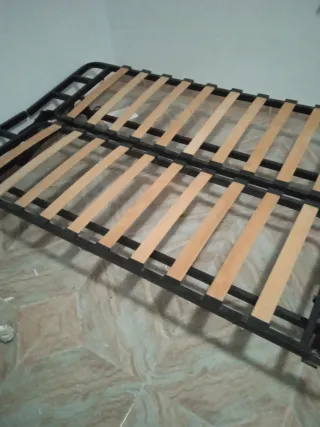 Estructura cama somier metálico y madera