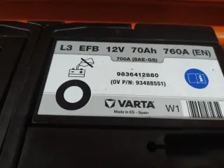 Batería Varta L3 EFB 12V 70Ah 680en