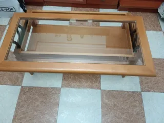 Mesa de centro madera y cristal