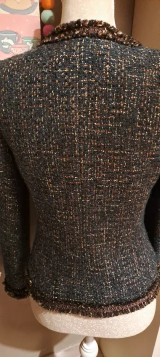 Chaqueta Tweed Negra y Dorada
