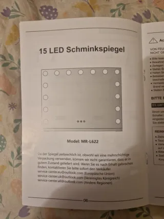 Espejo Maquillaje con Luces LED