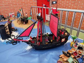 Barco Pirata Playmobil Rojo Custom
