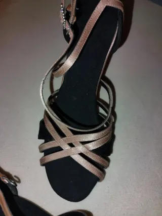 Zapatos de baile Salsa/Bachata Negro/Rosa-Dorado