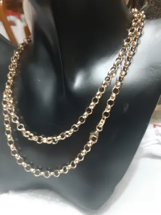 Cadena barbada plata 925 chapado oro