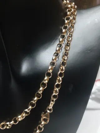 Cadena barbada plata 925 chapado oro