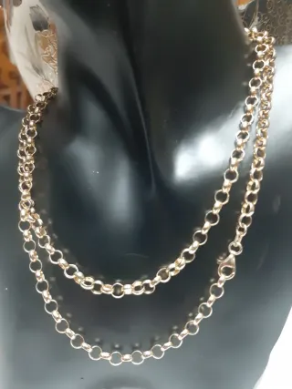 Cadena barbada plata 925 chapado oro