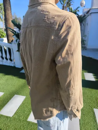 Chaqueta vaquera beige hombre