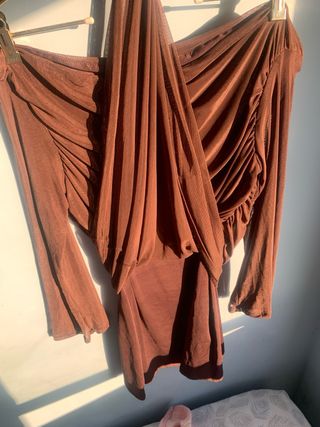 Vestido marrón drapeado talla 2XL