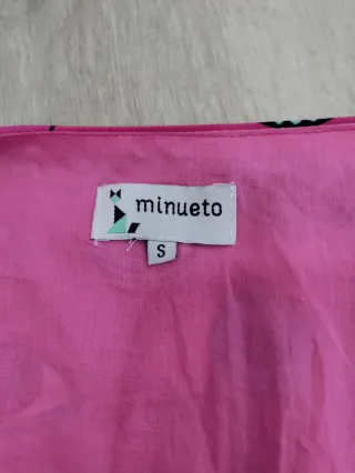 Vestido Minueto rosa estampado ojos largo S