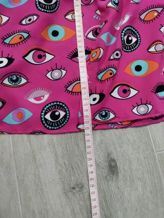 Vestido Minueto rosa estampado ojos largo S