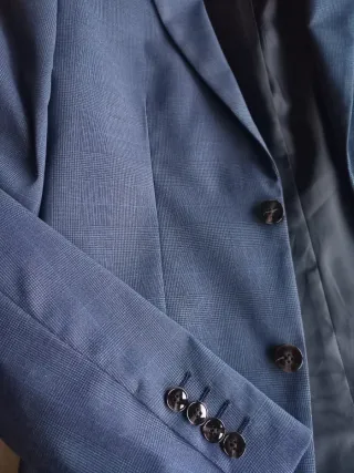 Traje Hombre Mango Azul Marino Príncipe de Gales