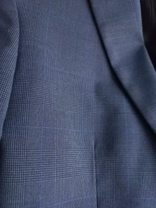 Traje Hombre Mango Azul Marino Príncipe de Gales