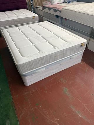 Base canapé blanco y colchón Flex 160x190