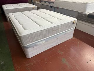 Base canapé blanco y colchón Flex 160x190