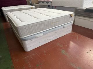 Base canapé blanco y colchón Flex 160x190