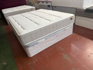 Base canapé blanco y colchón Flex 160x190