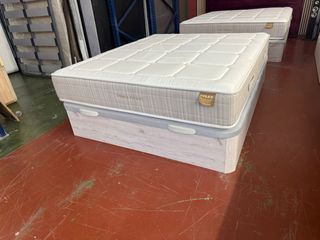 Base canapé blanco y colchón Flex 160x190