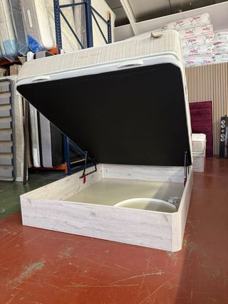 Base canapé blanco y colchón Flex 160x190