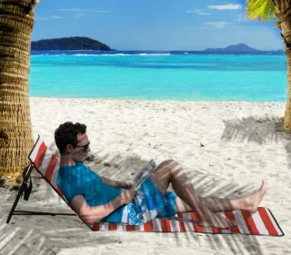 2 Esterillas Playa Plegables Rayas Naranja