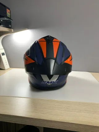 Casco Moto SMK Typhoon Negro/Azul/Naranja.