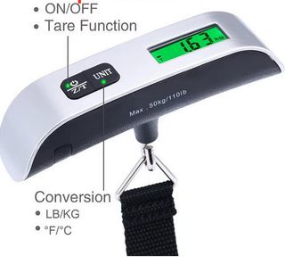 balanza peso portatil viaje Kilos y Libras En mano