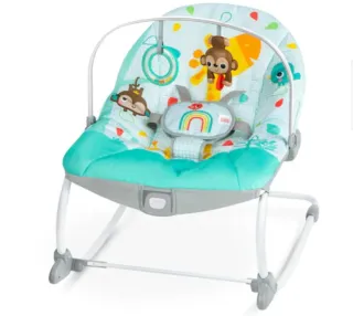 Silla hamaca bebé con juguetes