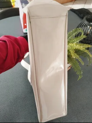 Borsa Armani Beige Vernice Logo