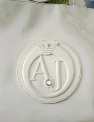 Borsa Armani Beige Vernice Logo