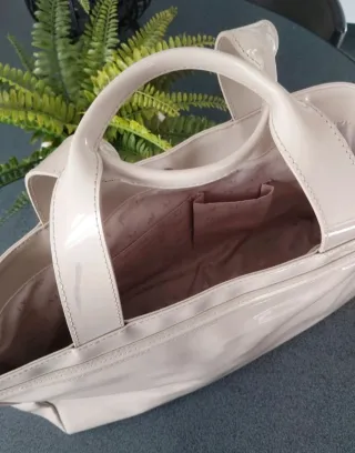Borsa Armani Beige Vernice Logo