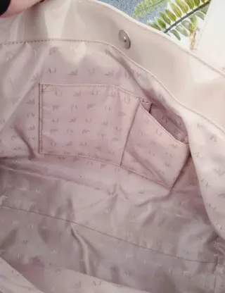 Borsa Armani Beige Vernice Logo