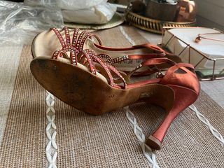 Zapatos Baile Latino Manuel Reina Naranja/Oro