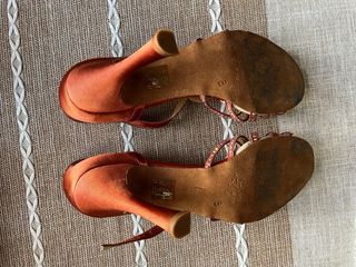 Zapatos Baile Latino Manuel Reina Naranja/Oro